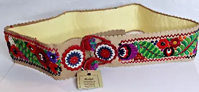 Vintage Matyo Hungary Hungarian Hand Embroidered Belt - With Tags • $39.99
