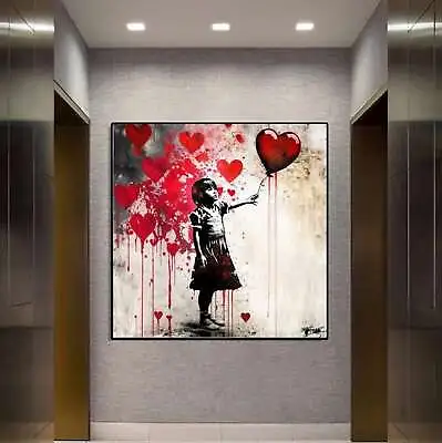 Banksy Style  Balloon Girl   Abstract Graffiti  Canvas Wall Art Picture Print • £14.99