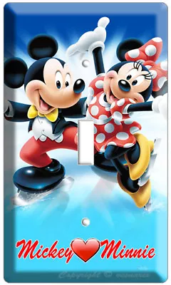 MICKEY MOUSE AND MINNIE LOVE ICE SKATING SINGLE LIGHT SWITCH WALL PLATE COVER Cd • $17.99