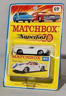 Vintage 1960s Matchbox Lesney Superfast  #41 Ford GT Excellent In  Blister Pack • $45