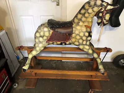 Collinson's Wooden Vintage Rocking Horse. Good Working Order. No Mane / Tail • £425