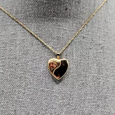 Vtg Black Hills Heart Rose Locket 14k Gold Small 20 Inches Long Chain • $61.10