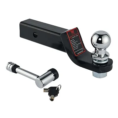 Trailer Hitch Mount With 2-Inch Ball & Pin/ Fits 2-in Receiver 7500 Lbs 2  Drop • $42.74