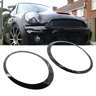 Gloss Black Headlight Trim Ring Bezel For MINI Cooper 07-14 R56 R55 R57 R58 • $39.99