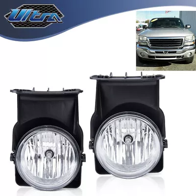 Pair Fit For 2003-2006 GMC Sierra 1500 2500 3500 Pickup Bumper Fog Lights Lamps • $25.87