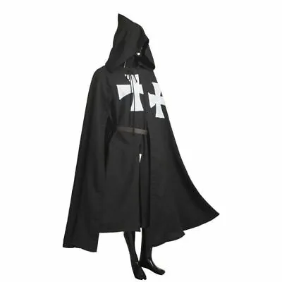 Medieval Crusader Knights Hospitaliter Tunic Cape Reenactment Cosplay Cloak Robe • £26.39