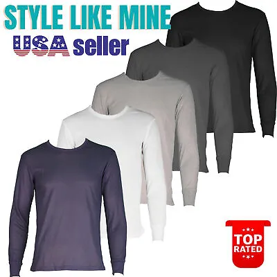 $11.99 • Buy Mens 100% Cotton Thermal Top Warm Waffle Knit Long Sleeve Winter Undershirt