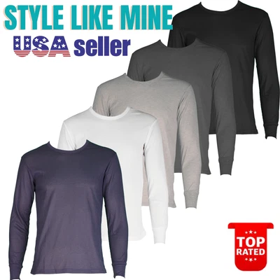 $11.99 • Buy Mens 100% Cotton Thermal Top Warm Waffle Knit Long Sleeve Winter Undershirt