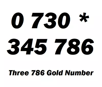 Three 3 Number Sim Card Gold Mobile Vip Easy Business Phone Golden Memorable 786 • £47.86