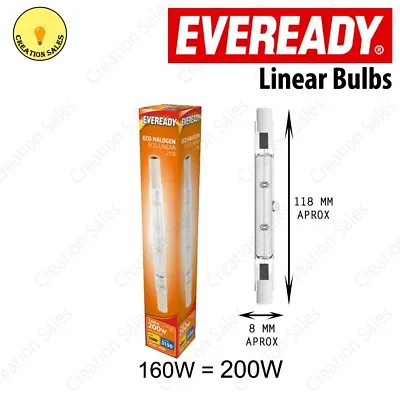 R7S 160W 200W 118mm Floodlight Security Bulb Linear Halogen Replacement Eveready • £16.79