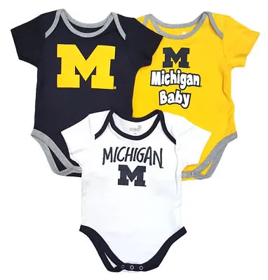 Michigan Wolverines Infant & Toddler Moms Choice 3 Pack Creeper Set • $18.95