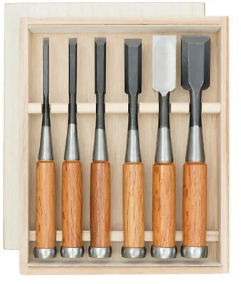 Oire Nomi Japanese Bench Chisel Set Carpenters Chisels 6pc Set In Wooden Box  • £145