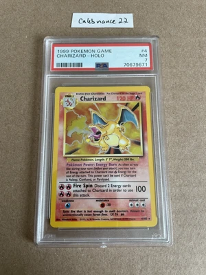 $399 • Buy 1999 Pokemon Base Set Unlimited Holo Charizard #4 PSA 7 NM 