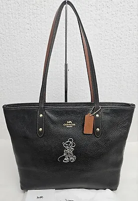 Coach Disney Minnie Mouse Keith Tote Black Leather Bag  • £169