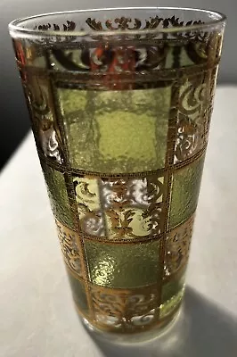 Vintage  REPLACEMENT  Signed Culver Prado Green And Gold HB 12oz Cocktail Glass • $25