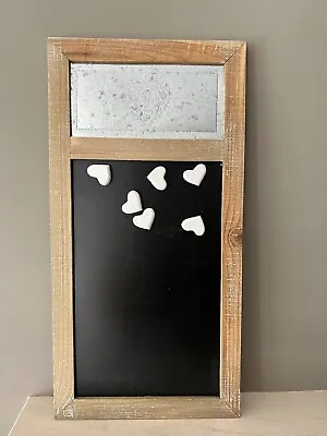 Rustic Wooden Kitchen Chalkboard Heart Memo Board Blackboard Message Shopping • £11.99