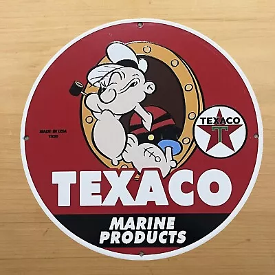 Vintage Texaco Porcelain Sign Marine Products Gas Oil Service Station Pump Plate • $118.97