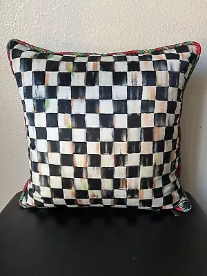 MacKenzie-Childs  Courtly Check/Stripe Pillow Reversible -16x16” • $70