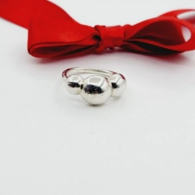 $75 • Buy Genuine Pandora Sterling 925 Silver Liquid Silver Triple Bubble Ring 190702