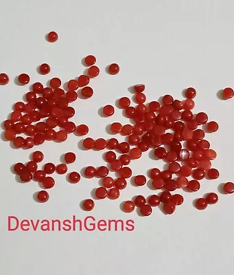 2MM Top Natural Red Italian Coral Round Cabochon Loose Gemstones Jewelry Making • $32.95