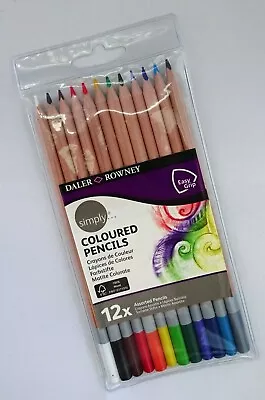 Simply Daler Rowney Coloured Pencil Set Of 12 Assorted Colours Triangular Grip • £4.95