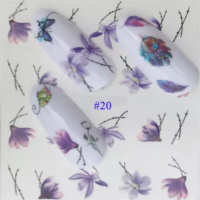 Nail Art Stickers 3D Nails Decals Nail Foil DIY Flower Slider Decoration L • $1.30