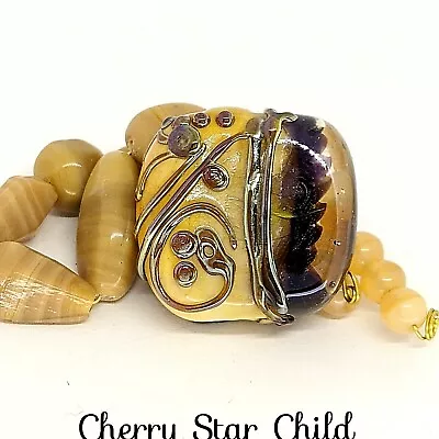 Hand Crafted Lampwork Focal Bead By Artist Wendy Hitchins + Spacer Beads • £13.61