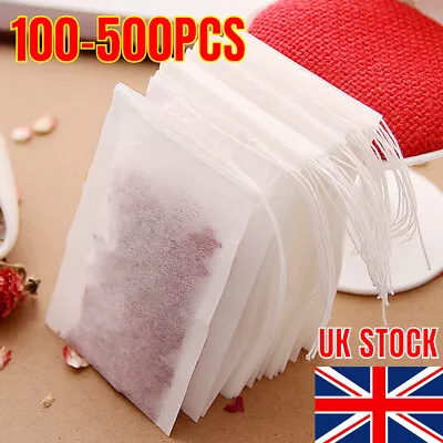 100Pcs Cotton Muslin Drawstring Bags Bath Herbs Empty Tea Filter Making Spice • £4.96