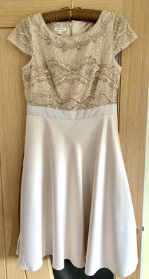 £14.50 • Buy Monsoon Limited Edition Beige Sequin/beaded/lace Dress (size 12) - Excellent