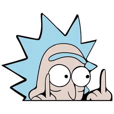 $3.25 • Buy Parody Rick And Morty Middle Finger Vinyl Sticker Decal Car Truck Laptop Funny