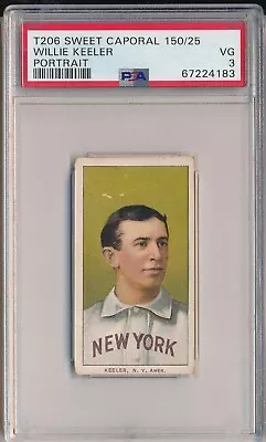 1910 T206 Sweet Caporal 150/25 - Willie Keeler Portrait - Psa 3 Vg (svsc) • $1000