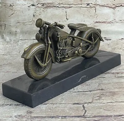 $124.50 • Buy Hot Cast Harley Davidson HOG Motorcycle Bike Real Bronze Sculpture Statue Figure