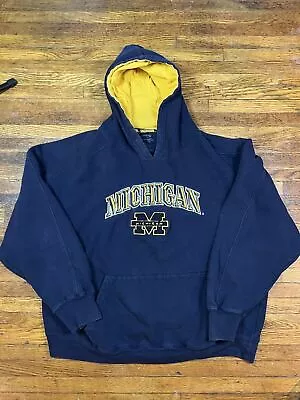 Michgan Wolverines Men’s Hoodie Blue Hooded Sweatshirt Size X-Large Embroidered • $19.20