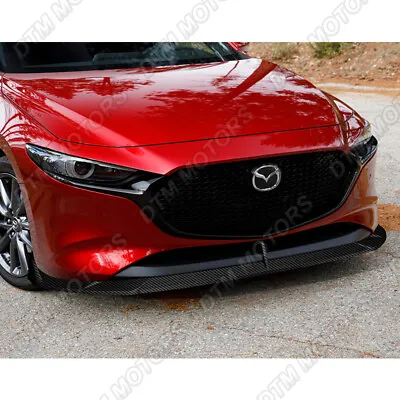 For 19-24 Mazda 3 Hatchback 5DR MS-Style Carbon Painted Front Bumper Lip Bodykit • $103.99