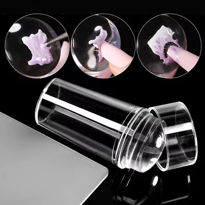 Silicone Transparent Nail Art Stamping Kit French Manicure Plate Stamp Stamper • $2.75