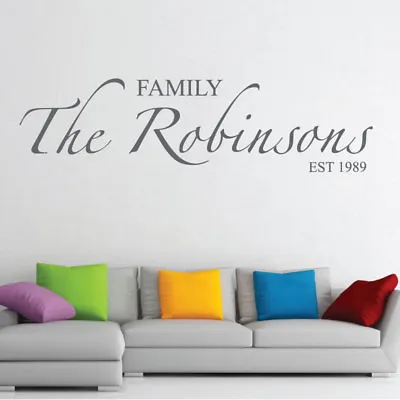 £12.99 • Buy Family Name  - Living Room, Hall Wall Art Sticker