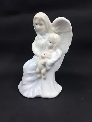 K's Collection - Ceramic Guardian Angel With Child Figurine- Girl ~ 3 3/4  T • $11