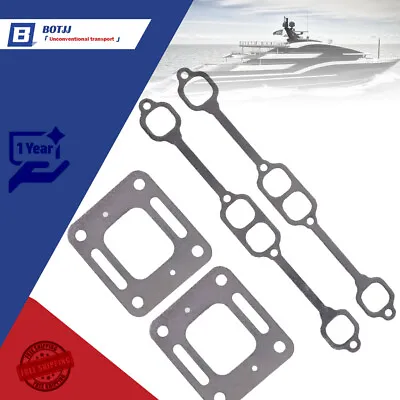 Exhaust Manifold Gasket For Mercruiser 5.0 5.7 350 Mag Riser Block V8 Elbow Kit • $11.88