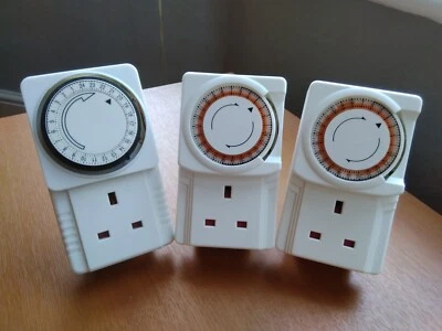 £9.99 • Buy Lot Of 3 24 Hour Segment Timer Switch Programmable On Off Function UK Mains Plug