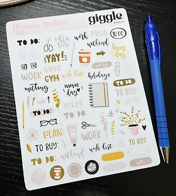 Diary Planner Stickers Motivational Dreams And Plans Calendar Scrapbook *105 • £2