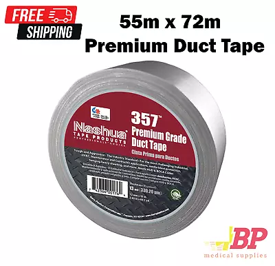 Nashua 357 Polyethylene Coated Cloth Premium Duct Tape 55m X 72mm - Silver • $19.95