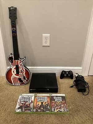 Xbox 360 S Console 4GB+ Guitar Hero Bundle + Les Paul + Games. Tested!! • $335