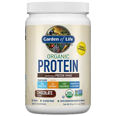 Garden Of Life Organic Protein Powder Chocolate 20g 19.02oz • $19