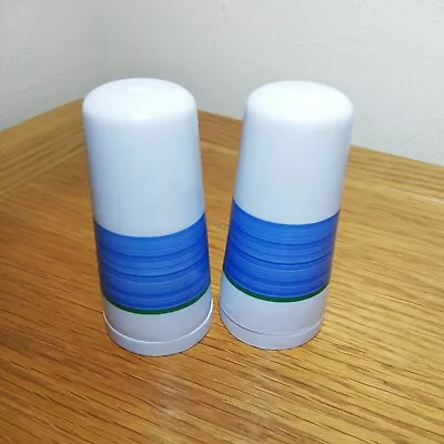 Salt & Pepper Melamine Blue And White Shaker Cruet Set Camper Van Picnic Caravan • £14.99