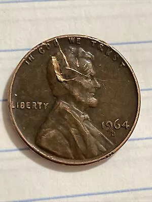 1964 D Lincoln Penny Rare Error - “L” In Liberty On Rim • $100