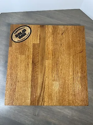 Vintage Timbercraft SOLID OAK Butcher Block Cutting Board 11.75  X 12  X 1.5  • $27.97