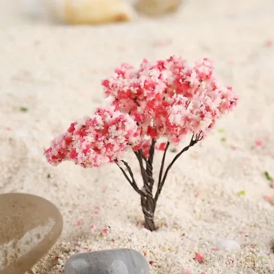 20pcs Cherry Blossom Model Trees For Miniature Landscape Train Park Mountain • £6.34