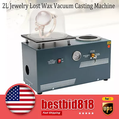 Professional 2L Jewelry Lost Wax Vacuum Casting Investing Machine Table Top 375W • $599.01