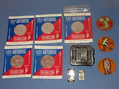 11 Lot Vtg 1980 1996 1998 Collectible Olympic Sport Medallion Patch Buckle Pin • $8