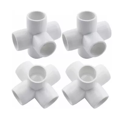 4x 5 Way PVC Fitting Elbow  3/4  Pipe Connector Side Outlet Structure Frame N939 • $11.80